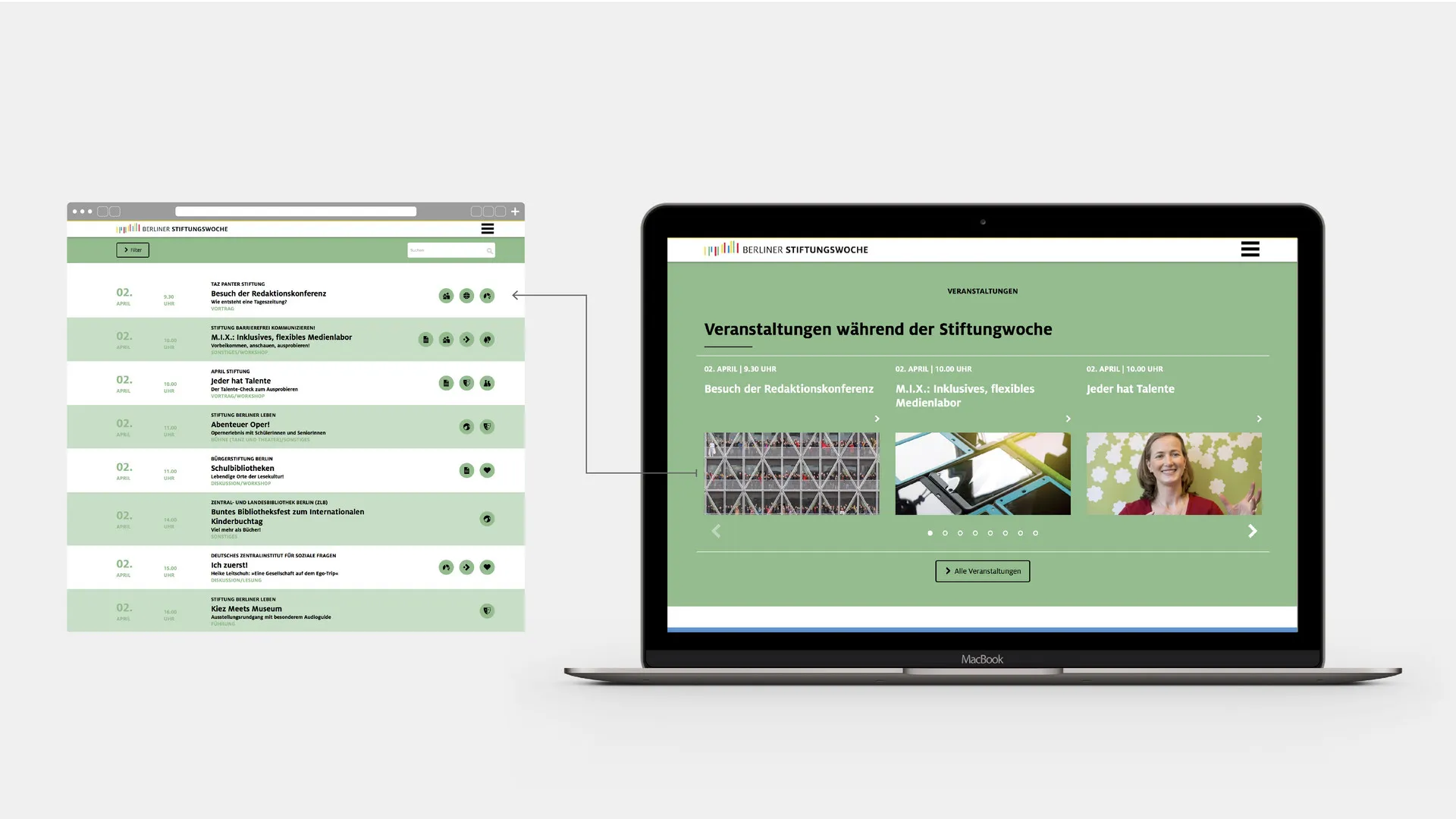 Berliner Stiftungswoche: Berliner Stiftungswoche – Konzeption und Umsetzung des Webdesigns