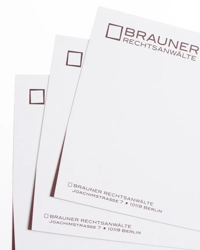 Brauner Rechtsanwälte: Briefbogen