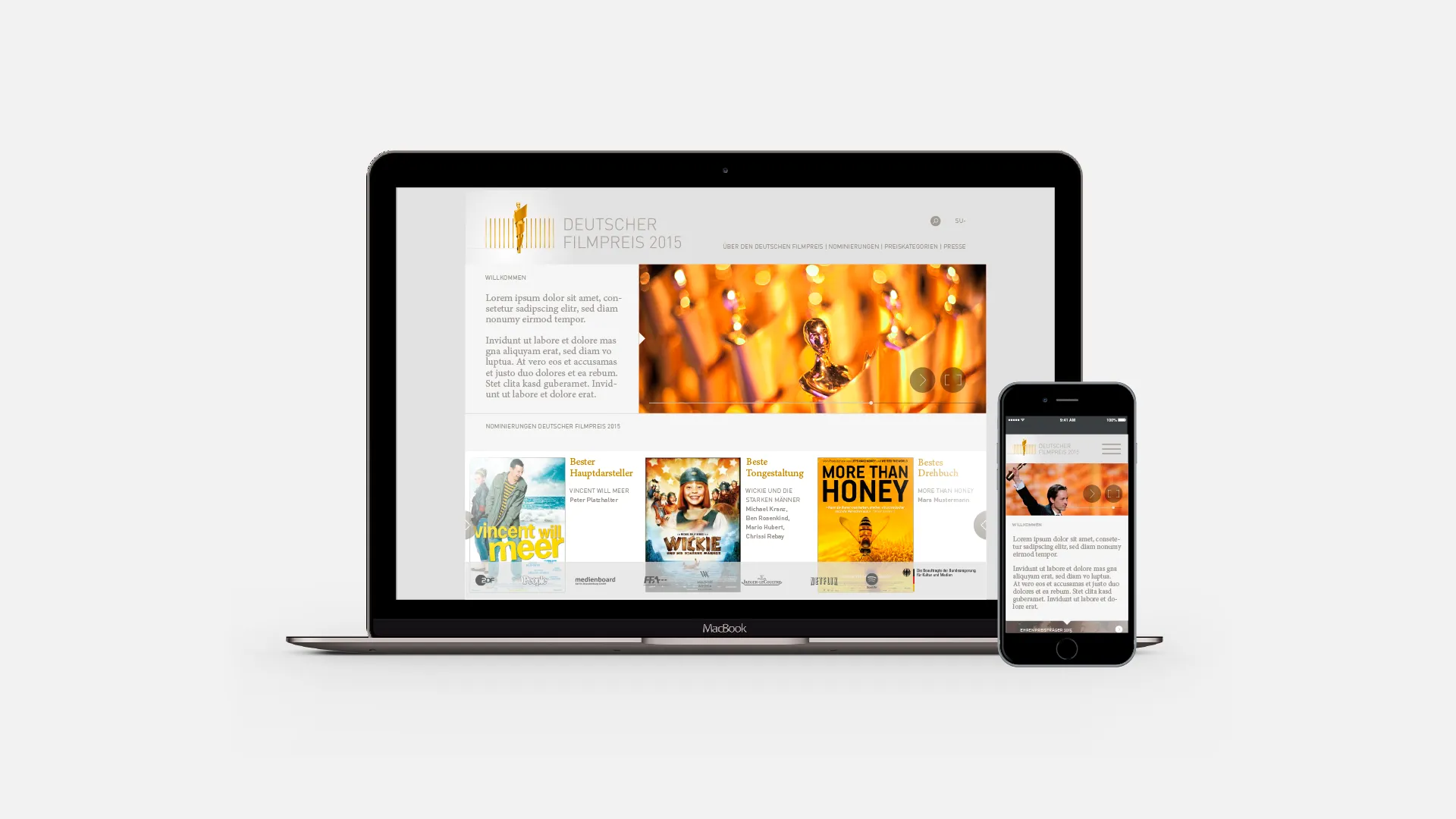 DFA Produktion GmbH: Deutscher Filmpreis Corporate Identity & Website