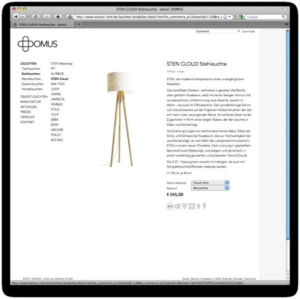 DOMUS – Licht zum Wohnen GmbH: DOMUS LICHT produkte2
