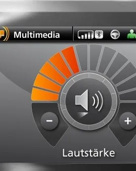 Lautstärkeregelung als Ringanzeige im Multimedia-Menü