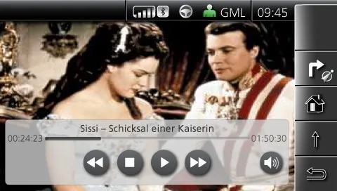 Videowiedergabe mit Bedienelementen im Interface