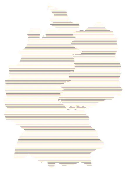Deutschlandkarte aus feinen farbigen Linien als Gestaltungselement