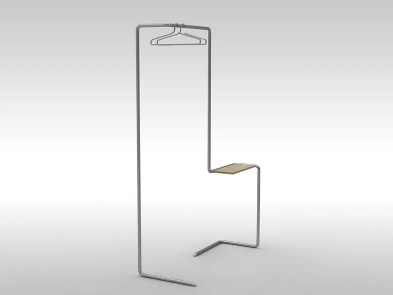 Linus Garderobe mit kleiner Ablagefläche und Kleiderbügel