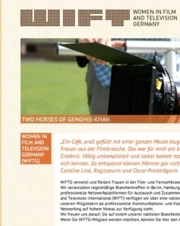 Startseite der WIFT Germany Website mit Pixel-Logo und Filmszene
